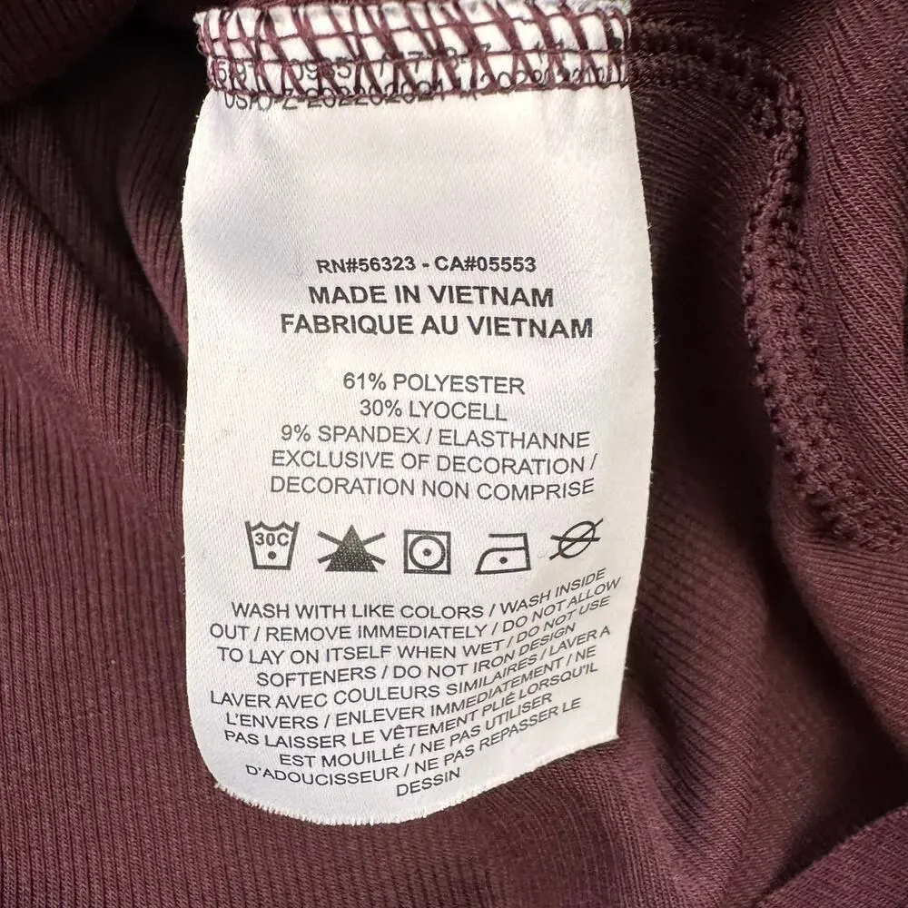 Nike Yoga Luxe SE Ribbed Tank Top Burgundy Crush Womens Sz M